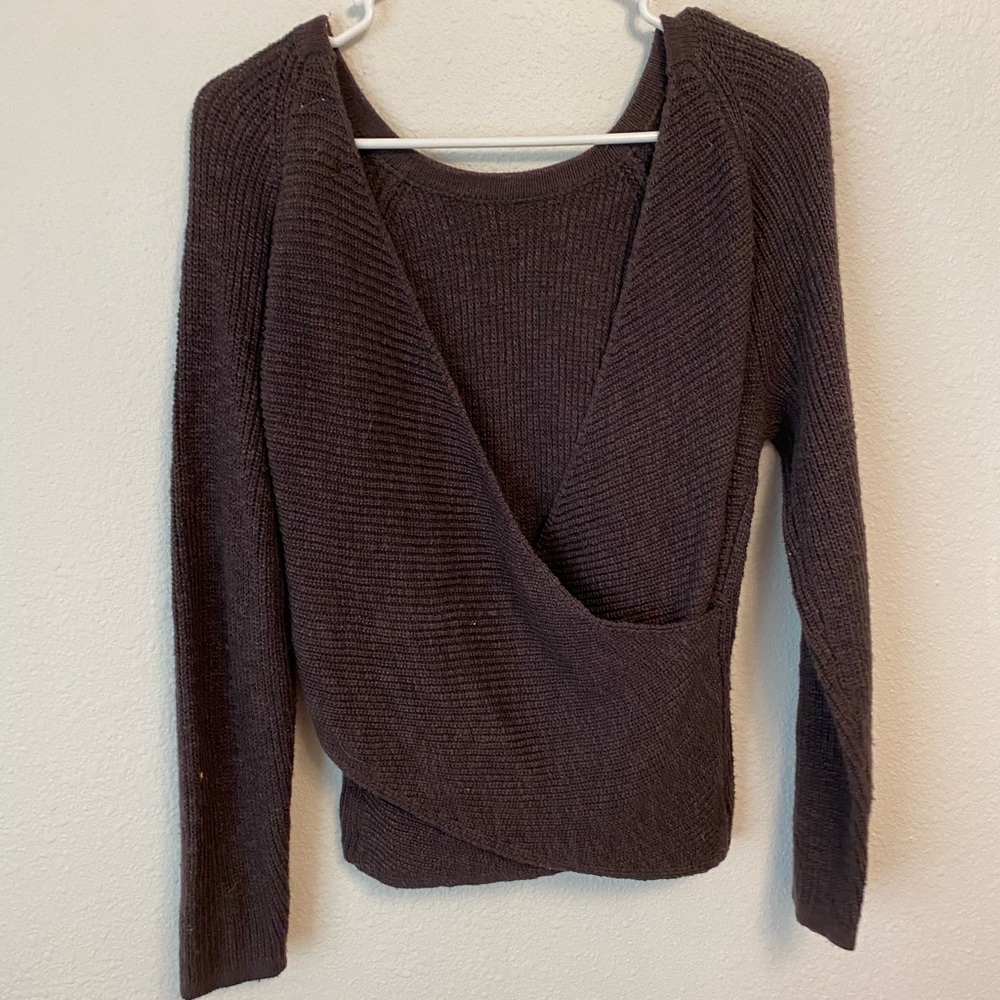 American Eagle Brown ballet-back knit sweater size S